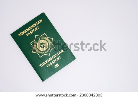 passport republic of turkmenistan on white