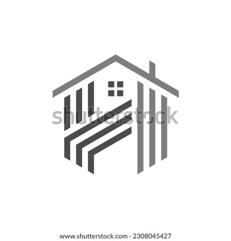 home letters logo design simple Vector