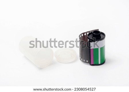 Isolated roll film, photo media, in various colors