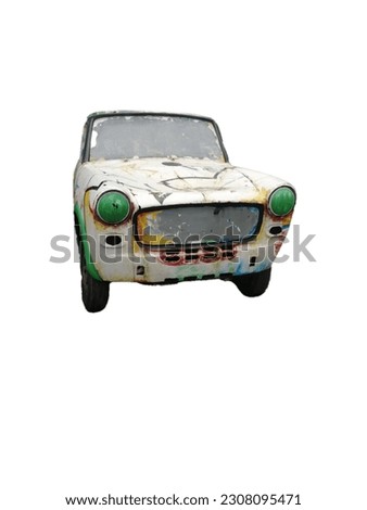 indian vintage car on white background 