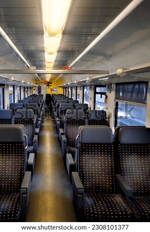 Empty seats pulled from inside the train Royalty-Free Stock Photo #2308101377