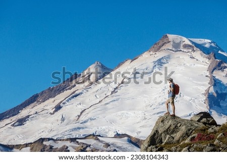 Hike in Mt. Baker recreation area, Washington, USA in early summer