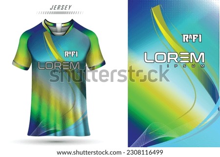 Vector fabric textile design for sport tshirt soccer jersey mockup for football club uniform front view