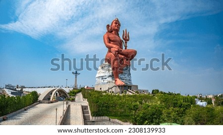 The Statue of Belief  is a statue of the Hindu God Shiva constructed at Nathdwara in Rajasthan, India. This is the tallest statue of Lord Shiva in the World. Royalty-Free Stock Photo #2308139933