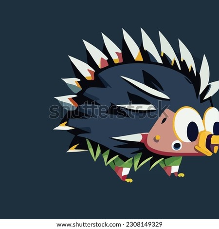 Cute Hedgehog Vector Logo Icon Sports Mascot flat vector illustration