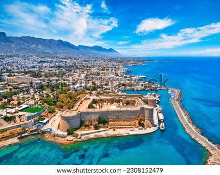 Kyrenia Castle in old harbour in North Cyprus on sunny day with clear sky Royalty-Free Stock Photo #2308152479