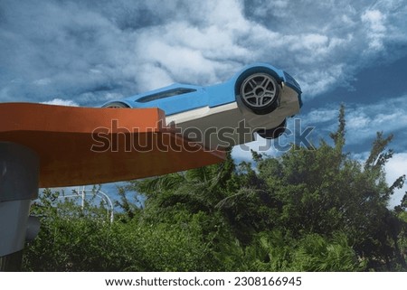A Blue Flying Toy Car - Beto Carrero World - Santa Catarina . Brazil