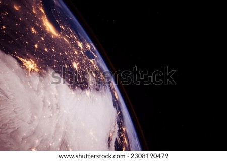 Atmosphere of planet Earth from space. Elements of this image furnishing NASA. High quality photo