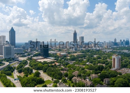 The downtown and midtown Atlanta, Georgia skylines