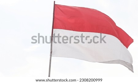 Indonesian Flag, Red and white Flag, national symbol of Indonesia.
