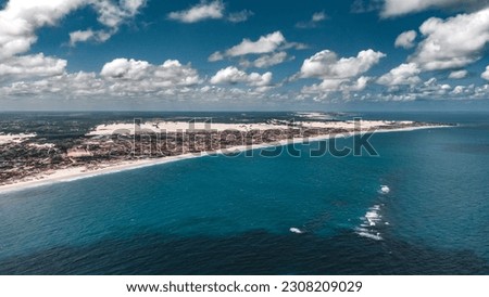 Landscape Fortress Reis Magos Fort Colonial Natal Seaside Beach Sea River Rio Grande Norte Atlantic Ocean Nature Drone Aerial Blue Waves Trip Travel Vacation Tourism Coral Reef Tropical Sun RN Brazil Royalty-Free Stock Photo #2308209029