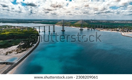 Landscape Fortress Reis Magos Fort Colonial Natal Seaside Beach Sea River Rio Grande Norte Atlantic Ocean Nature Drone Aerial Blue Waves Trip Travel Vacation Tourism Coral Reef Tropical Sun RN Brazil Royalty-Free Stock Photo #2308209061