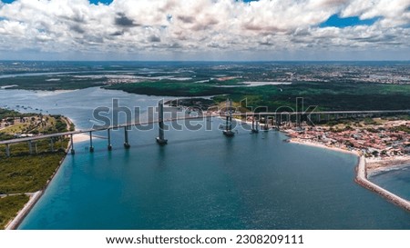 Landscape Fortress Reis Magos Fort Colonial Natal Seaside Beach Sea River Rio Grande Norte Atlantic Ocean Nature Drone Aerial Blue Waves Trip Travel Vacation Tourism Coral Reef Tropical Sun RN Brazil Royalty-Free Stock Photo #2308209111