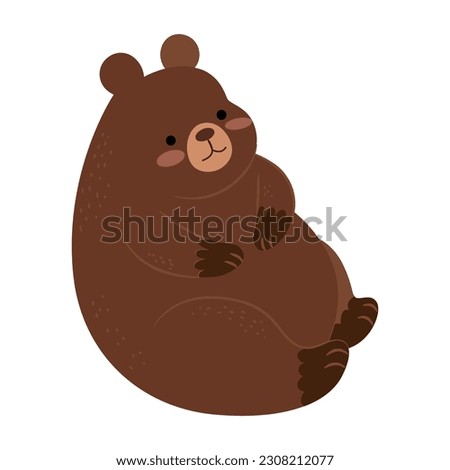 cute bear animal cartoon illustration for kids