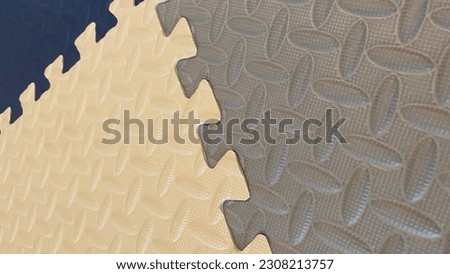 Puzzled play mat for children. rubber sheet