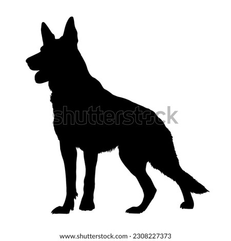 German shepherd dog silhouette isolated on a white background. Vector illustration Royalty-Free Stock Photo #2308227373