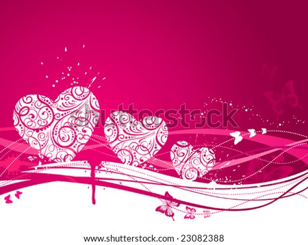 Grunge pink Valentineâ??s background, vector