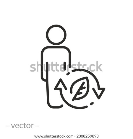 detoxification organism icon, body human with cleansing process, healthy lifestyle, thin line symbol - editable stroke vector illustration Royalty-Free Stock Photo #2308259893
