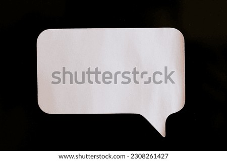 empty fillable white speaking bubble in black background