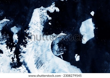 Antarctica, view from space. Elements of this image furnishing NASA. High quality photo Royalty-Free Stock Photo #2308279545