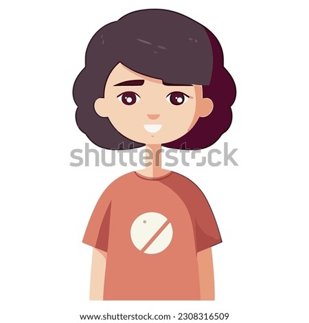 cute girl smiling wearing stop shirt isolated