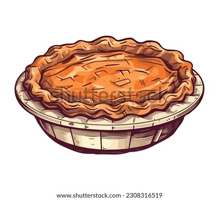 gourmet sweet pie on white background isolated