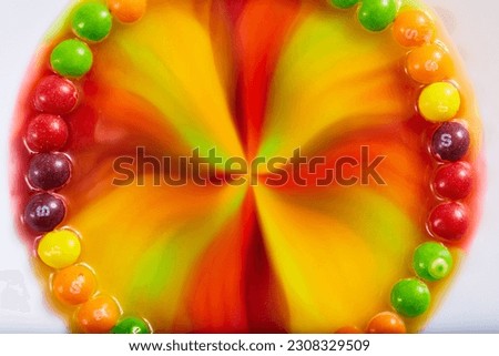 Skittles candy rainbow psychedelic abstract art prism flower background asset