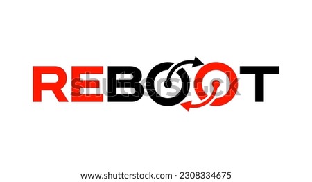 vector is the word R E B O O T. Elegant and outline Royalty-Free Stock Photo #2308334675