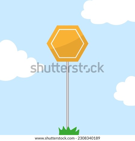 Blank yellow road sign. empty road sign. Vector illustration.