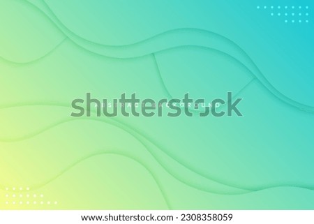 Wavy green gradient color abstract background