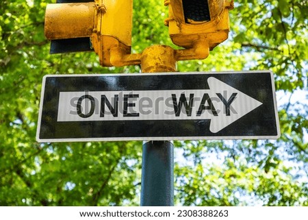 One way sign in New York City, NY, USA