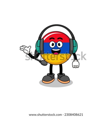 Mascot Illustration of armenia flag as a customer services , character design