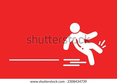 Human accident case: slip and fall Royalty-Free Stock Photo #2308434739