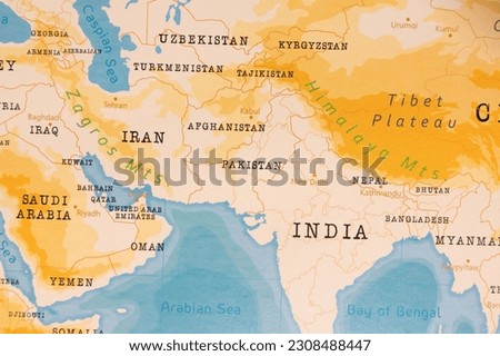The Realistic Map of Pakistan. Royalty-Free Stock Photo #2308488447