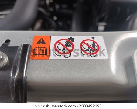 Warning Image On on Engine Room do not touch, moving parts rotate free image
