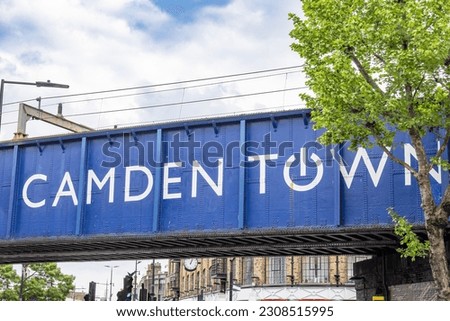 Camden Town Welcome bridge, famous neighbornhood of alternative culture shops
