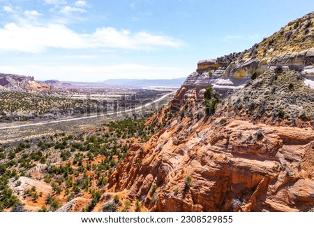 Aerial photography. Aerial view to the New Mexico landscape and wild nature. Wilderness USA