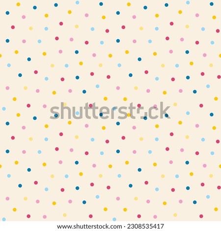 Polka dots seamless pattern. Small colored dots on a beige background. Simple pastel design for fabric, textile, paper, cover and etc. Royalty-Free Stock Photo #2308535417