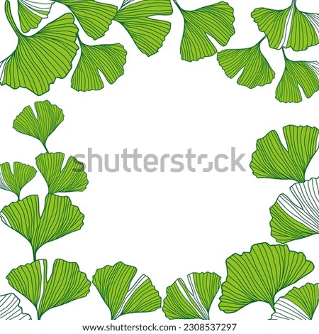 Hand drawn leaves vector frame. Floral wreath with leaves for wedding and holiday invite or card Decorative elements for design