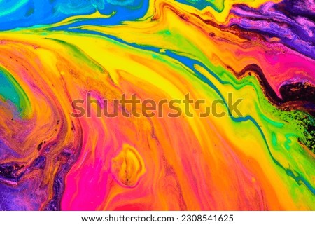 Flowing paint texture. Paper marbling abstract background Royalty-Free Stock Photo #2308541625