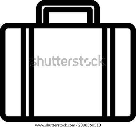 Briefcase outline icon. Adventure icon set. Line with Editable stroke. Vector illustration isolated on white background.