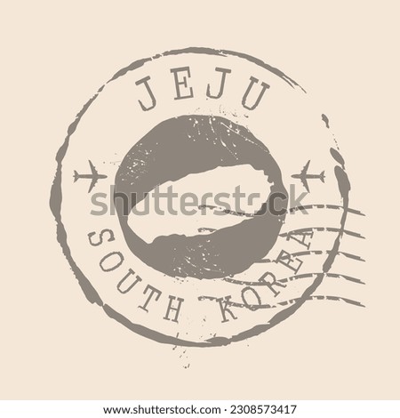 Stamp Postal of Jeju. Map Silhouette rubber Seal.  Design Retro Travel. Seal  Map Jeju of South Korea grunge  for your design.  EPS10 Royalty-Free Stock Photo #2308573417