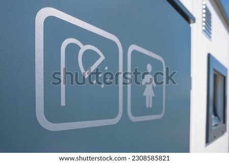 Port Cutter in Nieznanowice. Restroom snd washroom symbols.