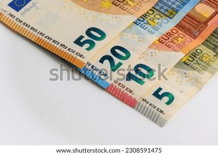 background of euro banknotes on a light 6