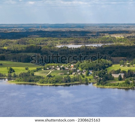 Landscape Latvia, in the countryside of Latgale. By Lake Aulejas.