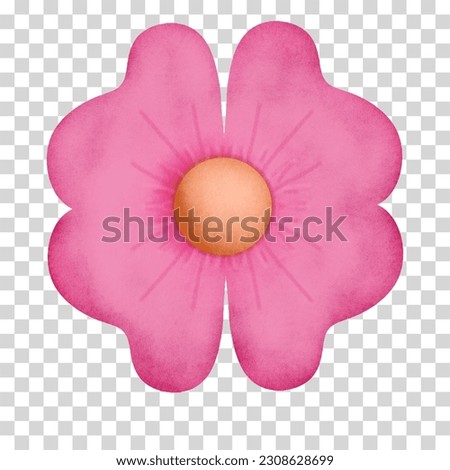 Hand painted pink flower can be used as a variety of design elements.Great for gift-wrap, poster card and with have High quality clipping mask.