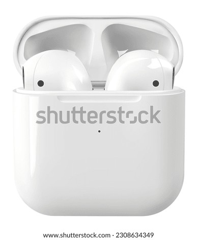 White wireless headphones vector mockup Royalty-Free Stock Photo #2308634349