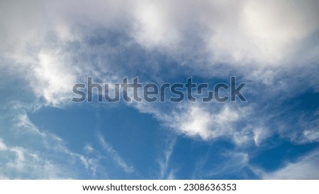 Blue Sky In The Late Afternoon With Fluffy Cloud Pictures, Images and Stock Photos