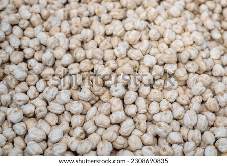 Image of chickpeas stocked in market for consumption.