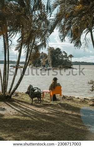 A city beach in Saint-Laurent-du-Maroni a city the South American country of French Guiana. Royalty-Free Stock Photo #2308717003